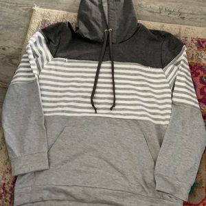 Grey striped nursing hoodie